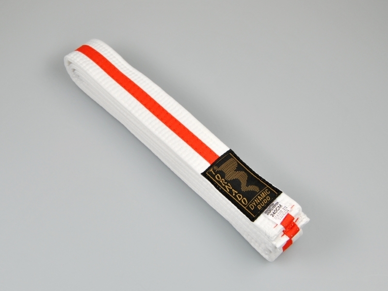 Budogürtel weiß-orange 200 cm