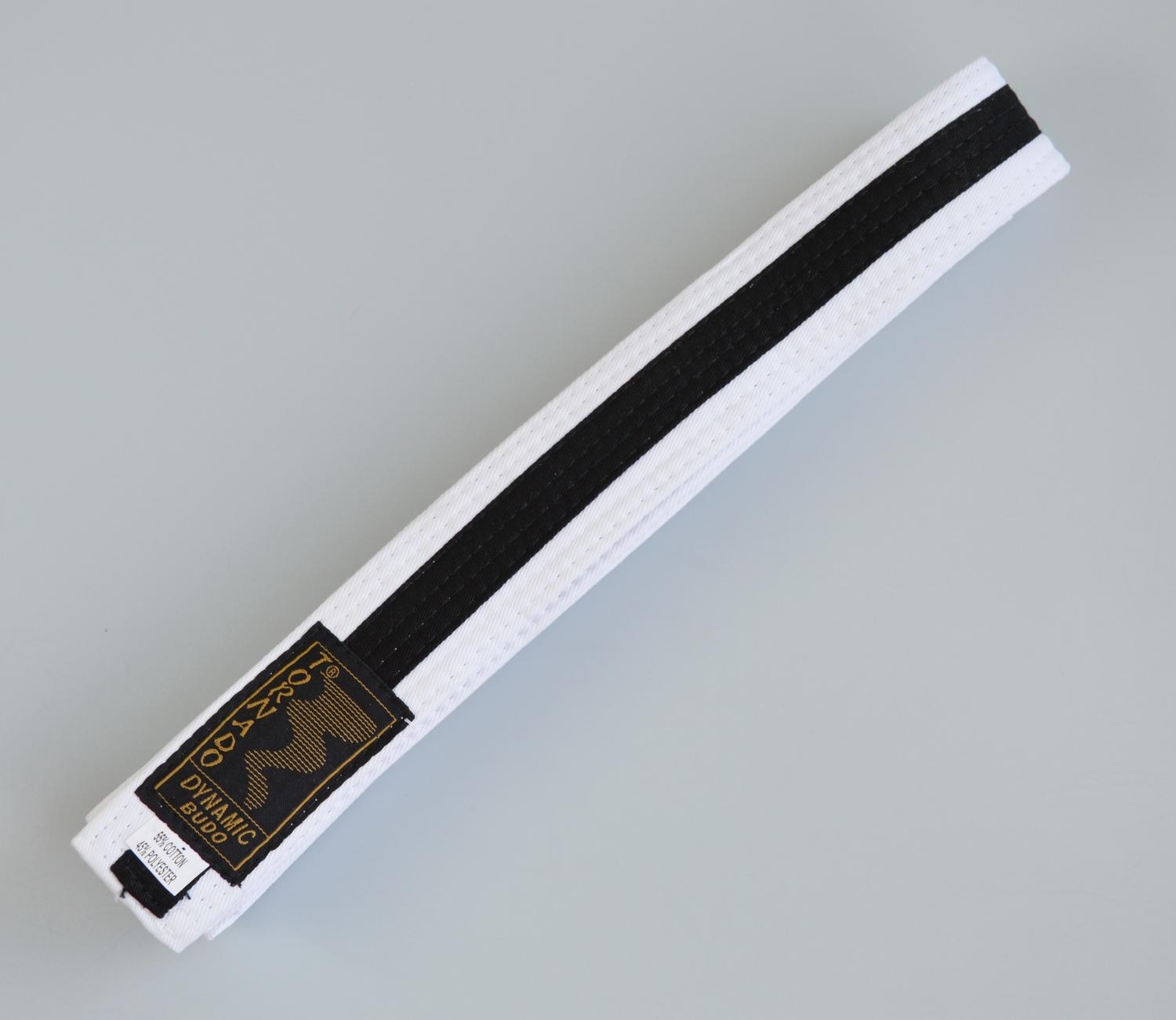 Budogürtel weiß-schwarz 220 cm