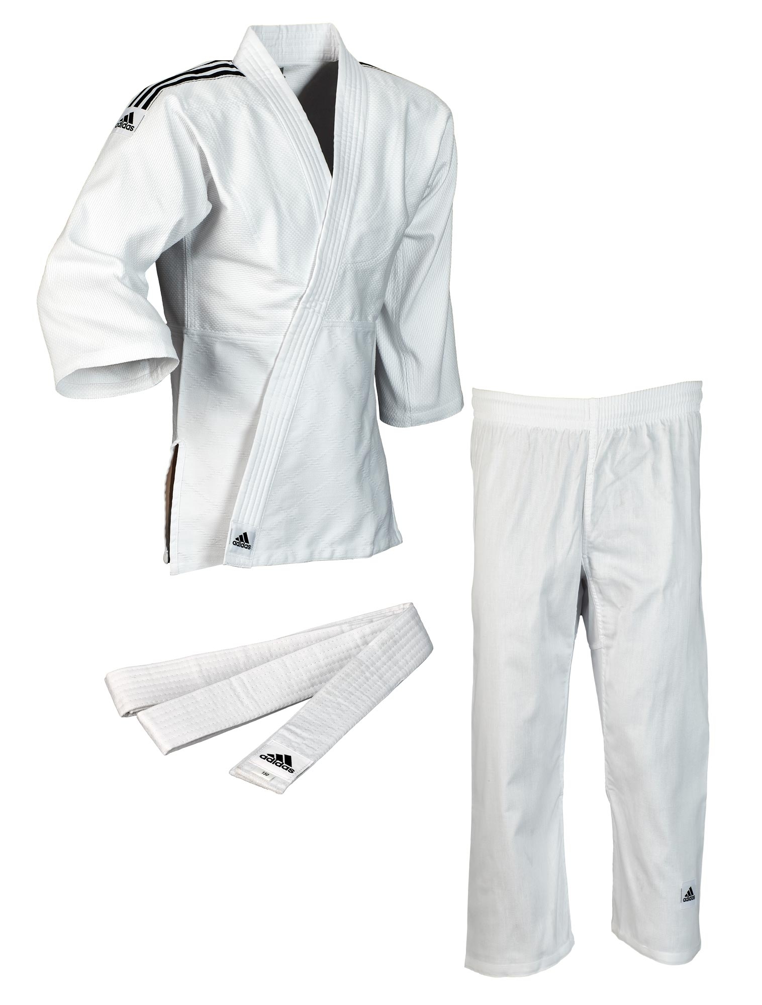 ADIDAS Judo "Club" weiß, schwarze Streifen