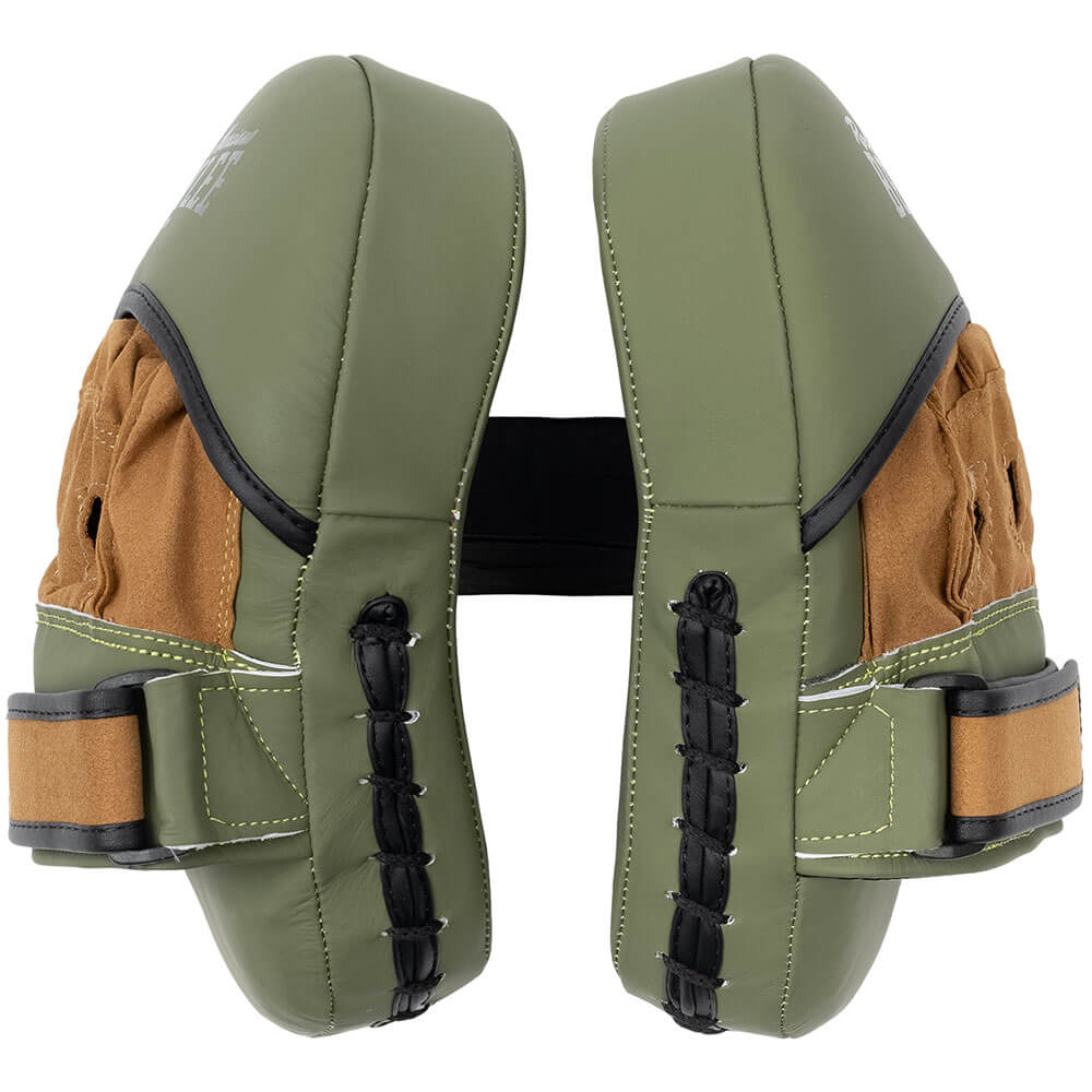 BENLEE Leder Boxpratzen  Set MOORE Army-Green