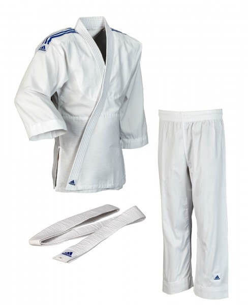 ADIDAS Judo "Club" weiß, blaue Streifen 110