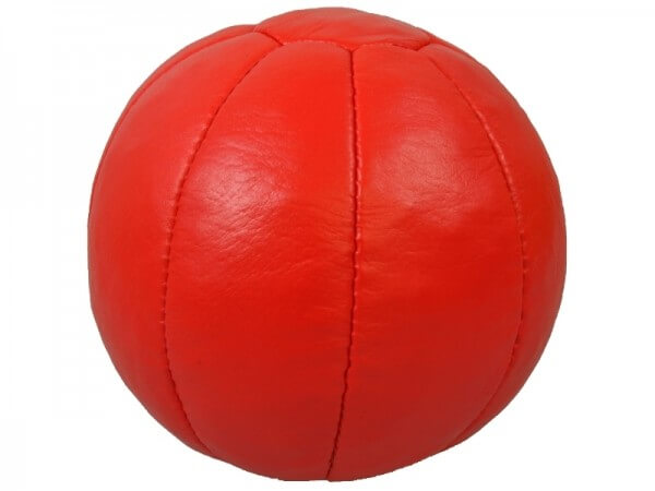Medizinball Echtleder 3Kg rot, D= 20 cm