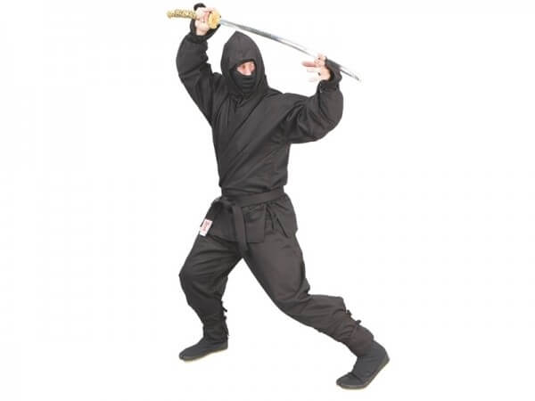 Ninja-Anzug schwarz 6-teilig Gr 170