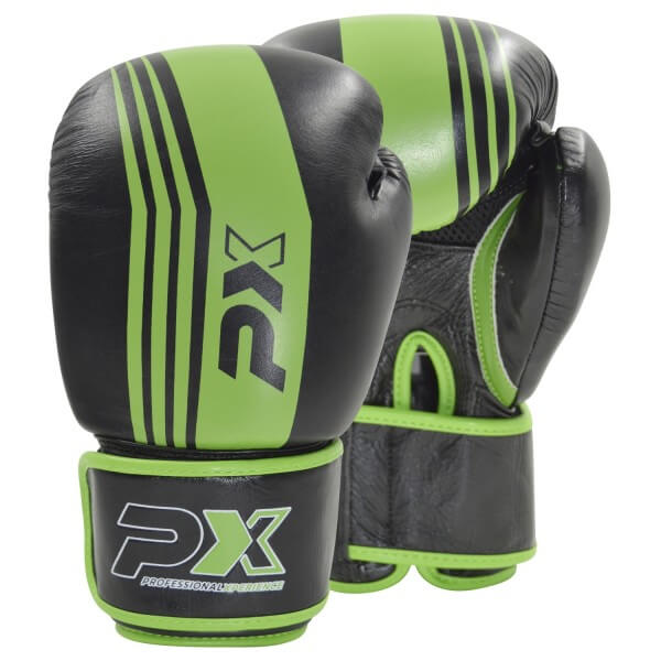 PX Boxhandschuhe schwarz-grün Leder 10oz