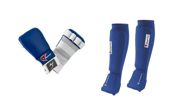 Ju-Jutsu Hand- und Fußschutz Set blau
