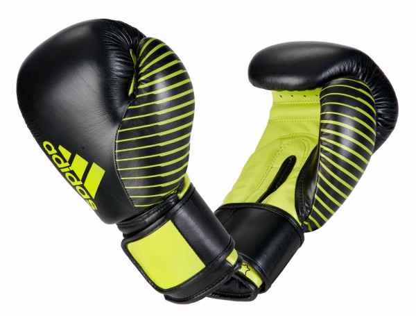 ADIDAS WAKO Kickbox Wettkampf Boxhandschuhe Leder black/neon green
