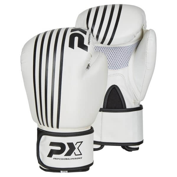 PX Boxhandschuhe SPARRING, PU weiß-schwarz 10oz