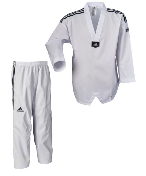 ADIDAS Fighter Eco mit Taekwondoanzug Streifen, weißes Revers